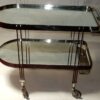 1930' Grande Desserte Art Déco Laiton et Acier Chromé Provenance Palace Parisien Dlg Subes ou Jacques  Adnet Pour Hermés – Image 19