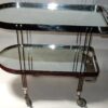 1930' Grande Desserte Art Déco Laiton et Acier Chromé Provenance Palace Parisien Dlg Subes ou Jacques  Adnet Pour Hermés – Image 20