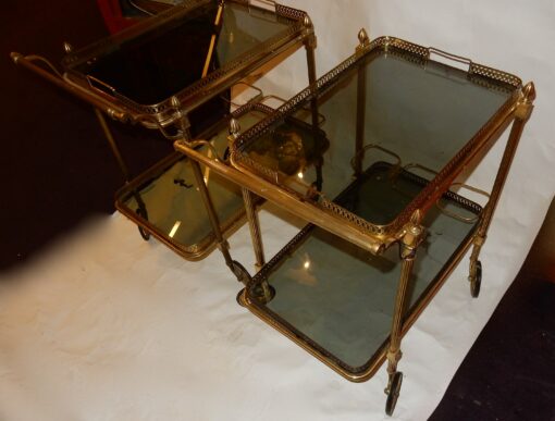 1970 ' Pair Of Rolling Bar in Bronze and Gold Brass Maison Bagués(HOLD) - Image 9