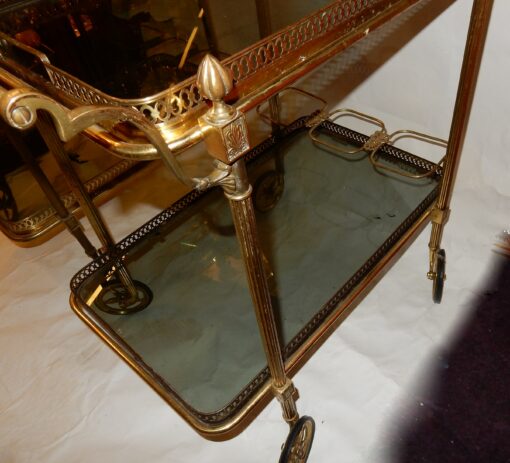 1970 ' Pair Of Rolling Bar in Bronze and Gold Brass Maison Bagués(HOLD) - Image 8