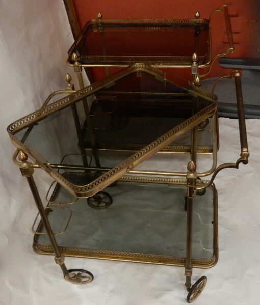 1970 ' Pair Of Rolling Bar in Bronze and Gold Brass Maison Bagués(HOLD) - Image 6