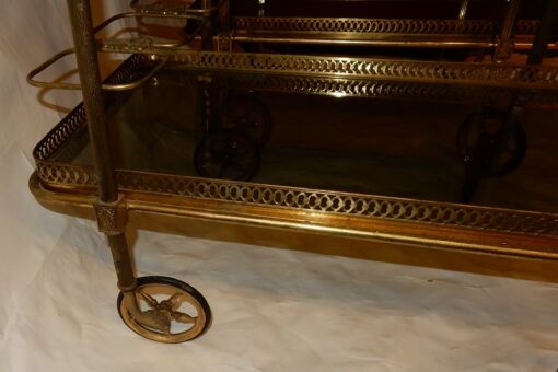 1970 ' Pair Of Rolling Bar in Bronze and Gold Brass Maison Bagués(HOLD) - Image 4