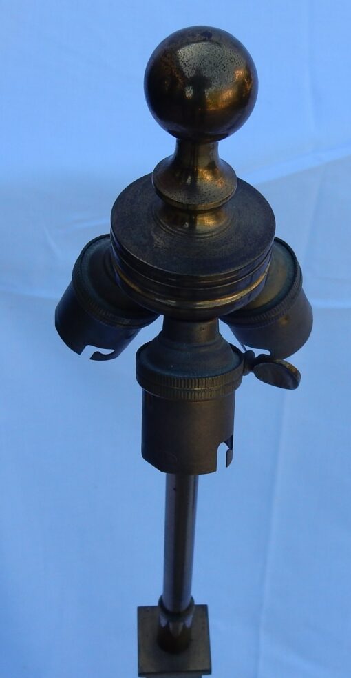 1950/70 Pair Of Lamps In Brass And Bronze Obelisks Silver And Gold Signed Charles - Image 5