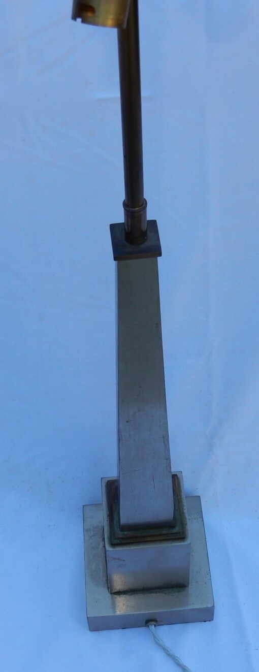 1950/70 Pair Of Lamps In Brass And Bronze Obelisks Silver And Gold Signed Charles - Image 9