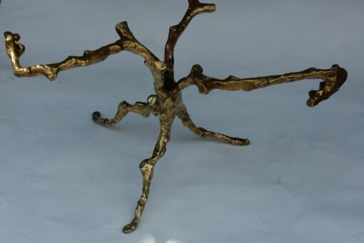 1970 'Coffee Table With Gilded Bronze Branches DLG Agostini Diameter 75 cm - Image 4