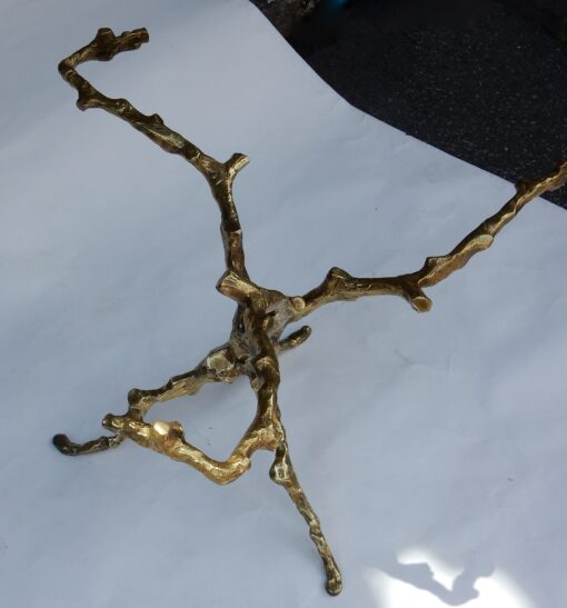 1970 'Coffee Table With Gilded Bronze Branches DLG Agostini Diameter 75 cm - Image 5