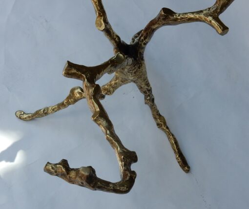 1970 'Coffee Table With Gilded Bronze Branches DLG Agostini Diameter 75 cm - Image 6