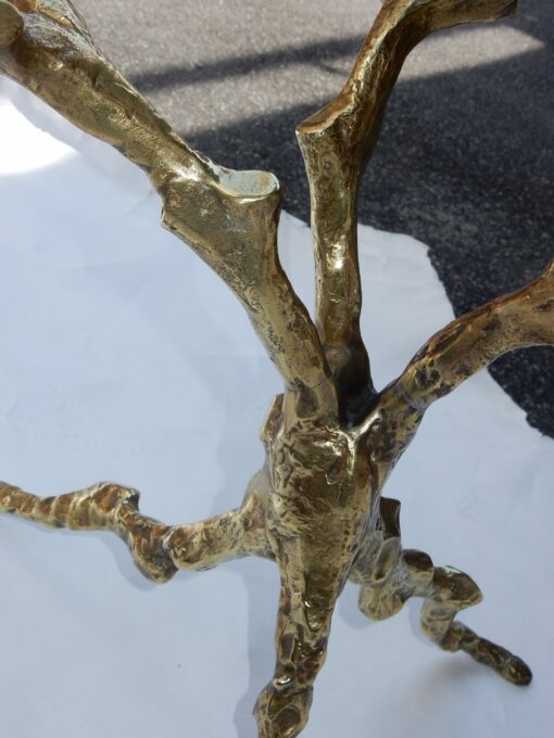 1970 'Coffee Table With Gilded Bronze Branches DLG Agostini Diameter 75 cm - Image 8