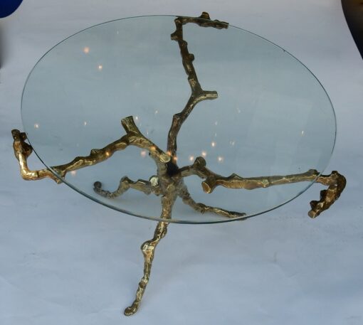 1970 'Coffee Table With Gilded Bronze Branches DLG Agostini Diameter 75 cm - Image 13