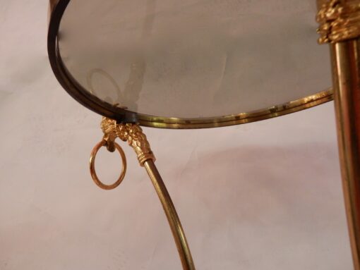 1950/70' Guéridon Tripode En Bronze Doré Décor N 3 Maison Charles Orné De Têtes De Boucs Diamètre 35 Cm(réservé) – Image 4