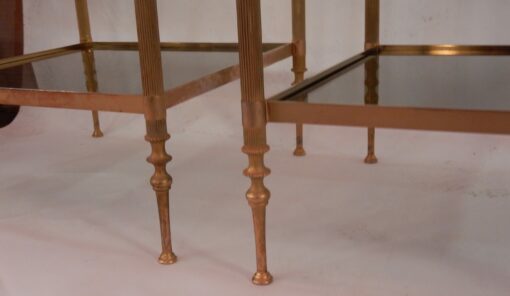1970' Pair Of Shelves Or Harnesses In 2 Levels Maison Baguès Glass Trays - Image 6