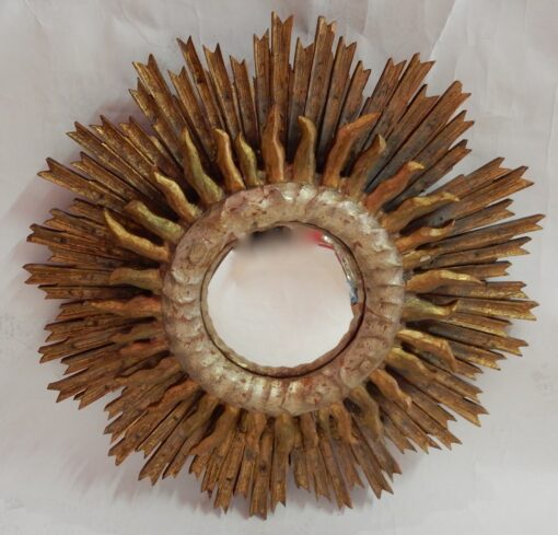 11950 'Convex Sun Mirror 2 Floors Golden And Silver Wood 63 Cm Diameter - Image 9