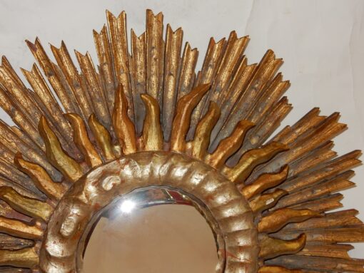 11950 'Convex Sun Mirror 2 Floors Golden And Silver Wood 63 Cm Diameter - Image 5