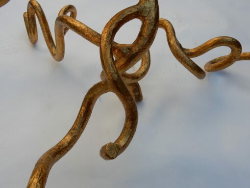 1970 'Wrought Iron Coffee Table With Interlacing in Taste of Agostini or Giacometti - Image 5