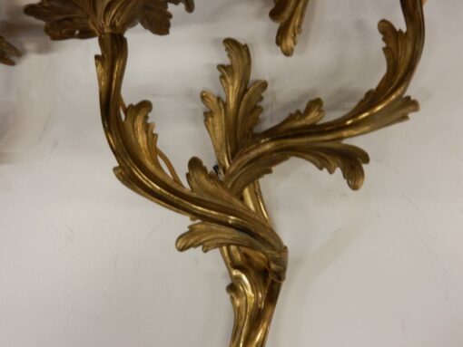 1970/80 Series Of 2 Pairs Of Sconces Dangling In Gilt Bronze Style LXV Signed Maison Baguès - Image 6