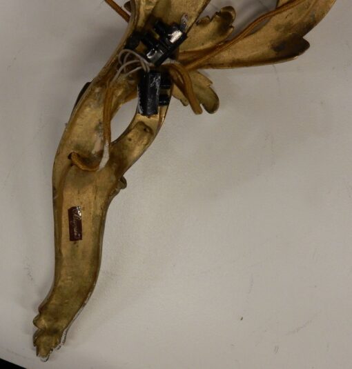 1970/80 Series Of 2 Pairs Of Sconces Dangling In Gilt Bronze Style LXV Signed Maison Baguès - Image 7
