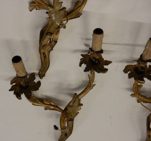 1970/80 Series Of 2 Pairs Of Sconces Dangling In Gilt Bronze Style LXV Signed Maison Baguès - Image 14