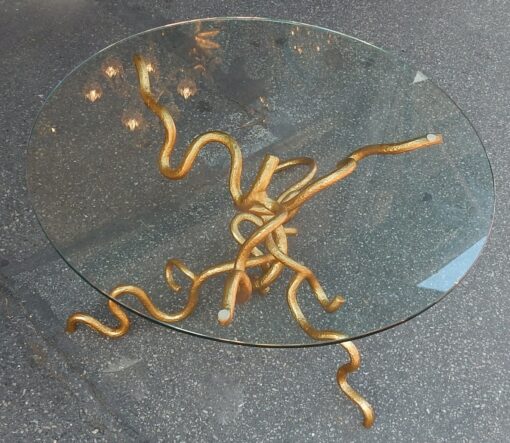 1970 'Wrought Iron Coffee Table With Interlacing in Taste of Agostini or Giacometti - Image 14