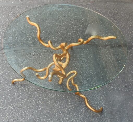 1970 'Wrought Iron Coffee Table With Interlacing in Taste of Agostini or Giacometti - Image 16