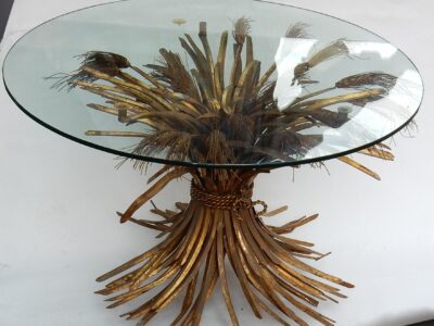 1970 'Pedestal Table Or Coffee Table In The Style Of  YSL Golden Iron