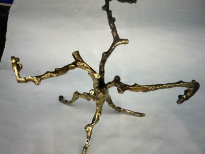 1970 'Coffee Table With Gilded Bronze Branches DLG Agostini Diameter 75 cm