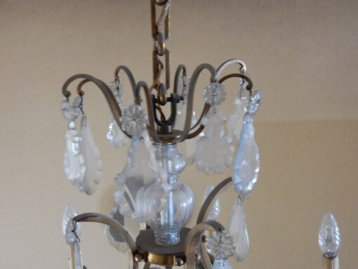 1950' Lustre Cage Style Louis XV A 8 Lumières Et Cristal Baccarat – Image 8