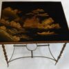 1950/70 Table With Tray Chinese Lacquer Maison Jansen Bronze Decor Palm Tree - Image 11