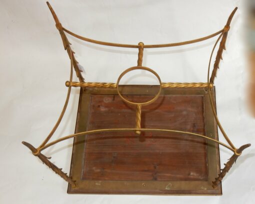 1950/70 Table Plateau Laque de Chine Maison Jansen En Bronze Décor Palmier – Image 3