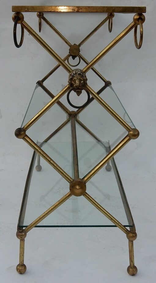 1950/70 'Bibus Magazine Holder in Brass DLG Maison Jansen From Parisian Palace 81 X 28 cm - Image 7