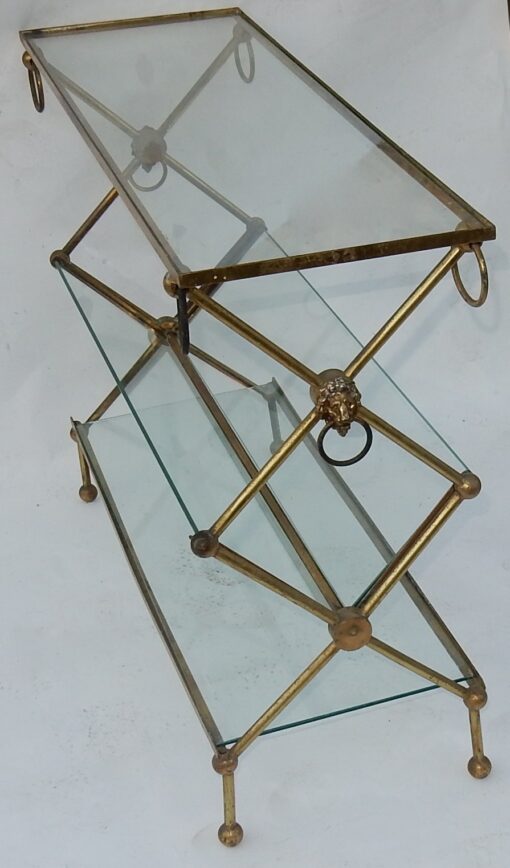 1950/70 'Bibus Magazine Holder in Brass DLG Maison Jansen From Parisian Palace 81 X 28 cm