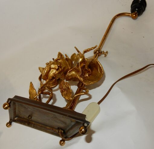 1950/70 Pair of Orchid Lamps In Silver And Gilded Bronze In the Style Of  Maison Charles Or Maison Jansen - Image 3