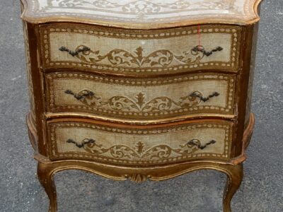 1970' Chest of Drawers 3 Drawers Gilted Wood In The Style Of Italian Renaissance 79 X 34 X H 79 cm