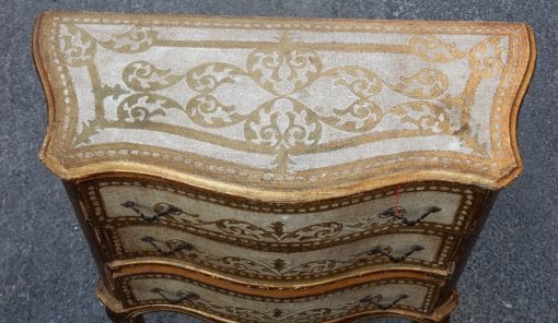 1970' Commode Arbalète 3 Tiroirs Bois Doré Style Renaissance Italienne 79 X 34 X H 79 – Image 6