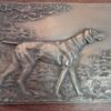 1900' Paire de Bas Reliefs En Bronze Sur Noyer, Chiens D'Arrêt – Image 7