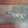 1900' Paire de Bas Reliefs En Bronze Sur Noyer, Chiens D'Arrêt – Image 5