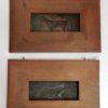 1900' Paire de Bas Reliefs En Bronze Sur Noyer, Chiens D'Arrêt – Image 4