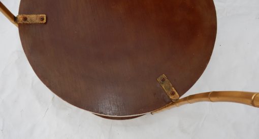 1970/80 'Pair of Bamboo Decor Tripod Pedestals, Lacquered Trays Style Maison Jansen Diameter 43 cm - Image 7