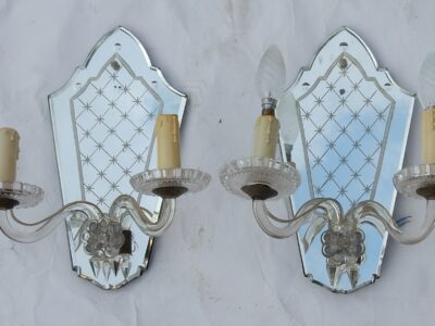 1970 'Pair Of Venice Sconces With 2 Arms Of Light Decor With Stars