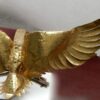1970' Lampe A L'Aigle  Avec Ailes Déployées En Bronze Ornées De Mica Violet Style Duval Brasseur Éclairante Signée Isabelle Faure 2m30 D'Envergure – Image 7