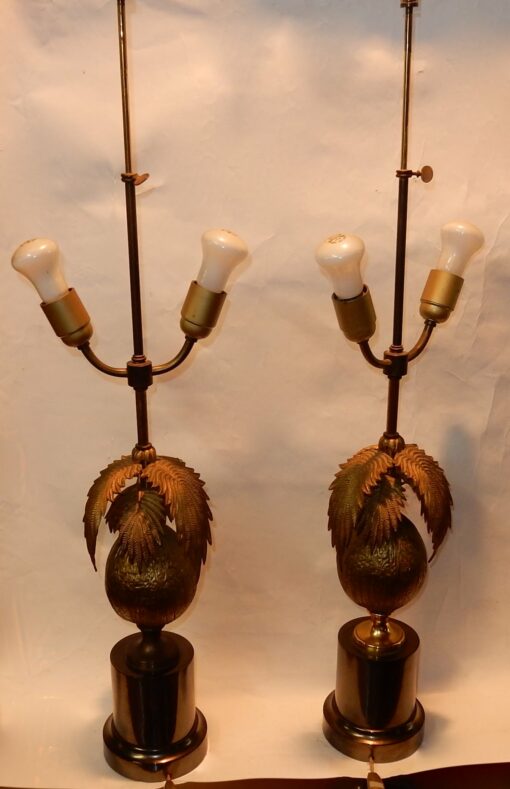 1970 'Pair Of Lamps Palm Or Coconut Tree With Coconut DLG Maison Jansen Or Charles Unsigned - Image 8