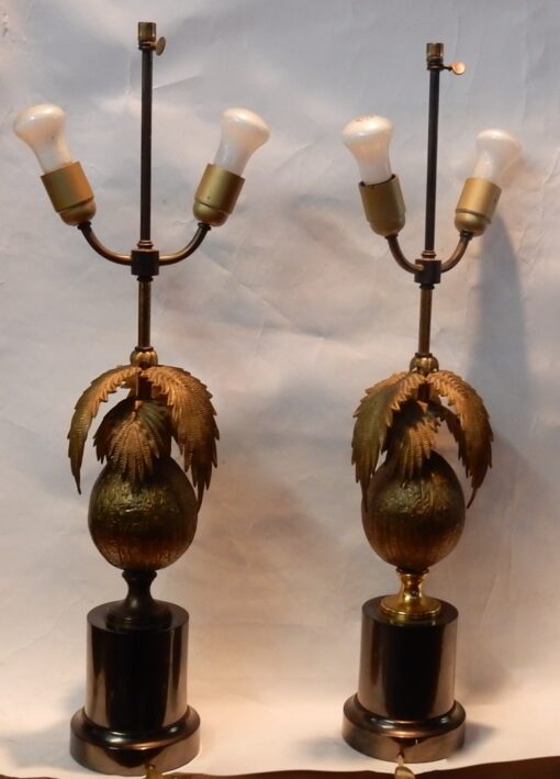 1970 'Pair Of Lamps Palm Or Coconut Tree With Coconut DLG Maison Jansen Or Charles Unsigned - Image 7