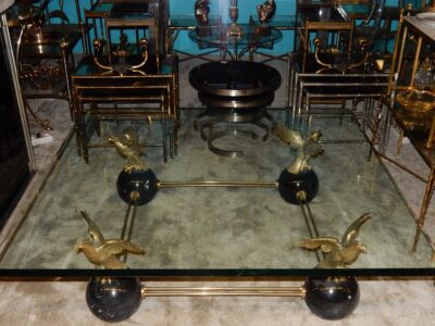 1970 'Coffee Table With Eagles In The Style Of Maison Charles, Jansen Or Baguès 131 X 131 Cm