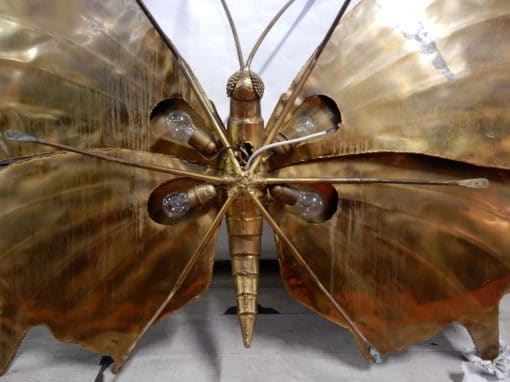 1970 ′ Sconce or Ceiling Light Butterfly In The Style Of  Duval Brasseur or Isabelle Faure For Honoré de Paris, Wingspan 146 cm - Image 9