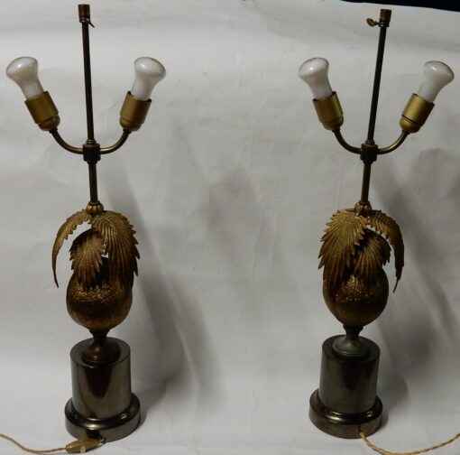 1970 'Pair Of Lamps Palm Or Coconut Tree With Coconut DLG Maison Jansen Or Charles Unsigned - Image 5