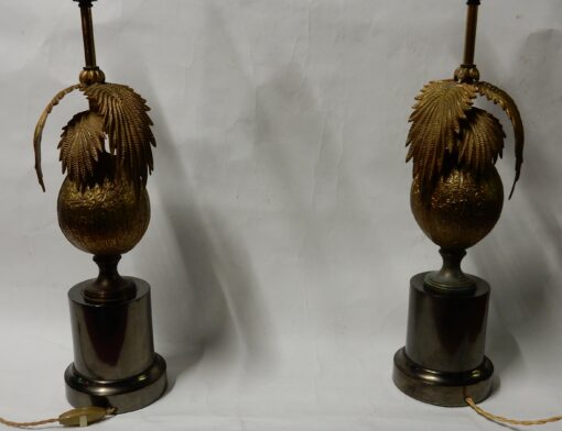 1970 'Pair Of Lamps Palm Or Coconut Tree With Coconut DLG Maison Jansen Or Charles Unsigned - Image 3