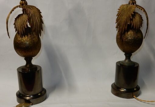 1970 'Pair Of Lamps Palm Or Coconut Tree With Coconut DLG Maison Jansen Or Charles Unsigned - Image 2