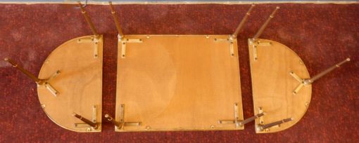 1970' Table Tripartite Maison Charles, Jansen Ou Baguès Décor Palmier en Bronze Doré avec Plateaux Miroirs Vieillis – Image 4