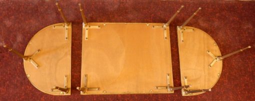 1970' Table Tripartite Maison Charles, Jansen Ou Baguès Décor Palmier en Bronze Doré avec Plateaux Miroirs Vieillis – Image 3