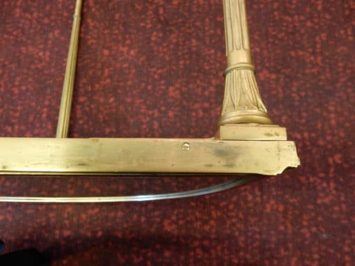 1970' Table Tripartite Maison Charles, Jansen Ou Baguès Décor Palmier en Bronze Doré avec Plateaux Miroirs Vieillis – Image 2