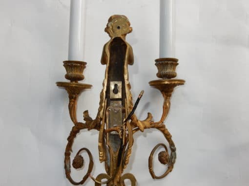 1880' Paire d'Appliques En Bronze Enfants Jouant Des 2 Trompettes Modèle de Jean HAURE – Image 4